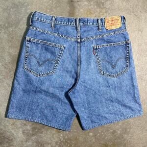 Vintage Levis 550 Baggy Skater Jorts Mens 38" Relaxed Fit Blue Denim Jean Shorts